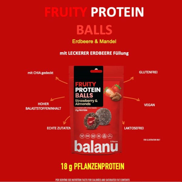 Balanu Fruity Protein Balls Strawberry & Almonds 110 g x6