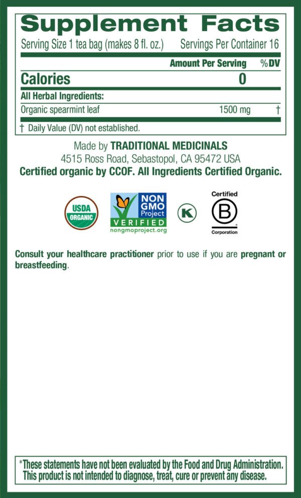 Traditional Medicinals Spearmint Tea (6x16 Bag)