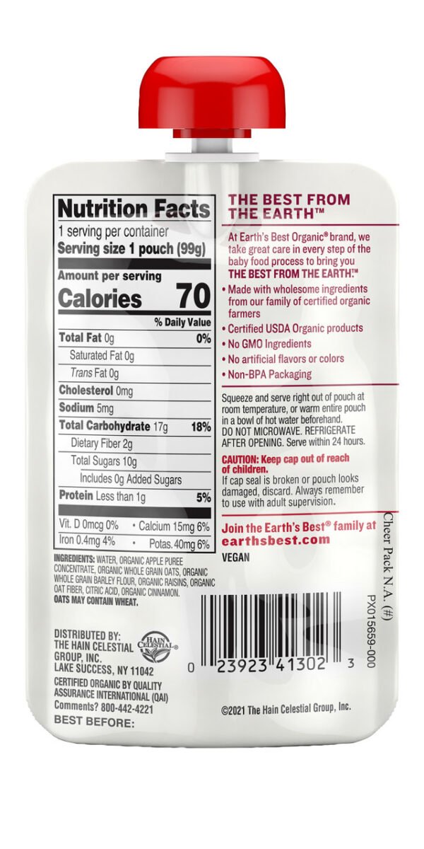 EB APL RSN OAT POUCH ( 12 X 3.5 OZ   )