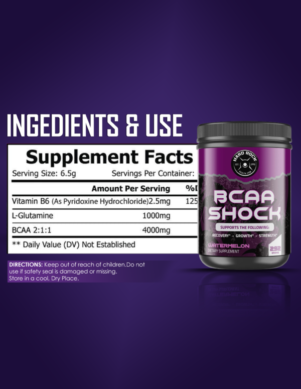 BCAA Shock Powder Watermelon- Recovery, Growth, Strength