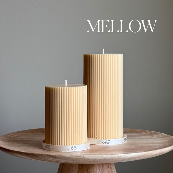 Ribbed Pillar Candle