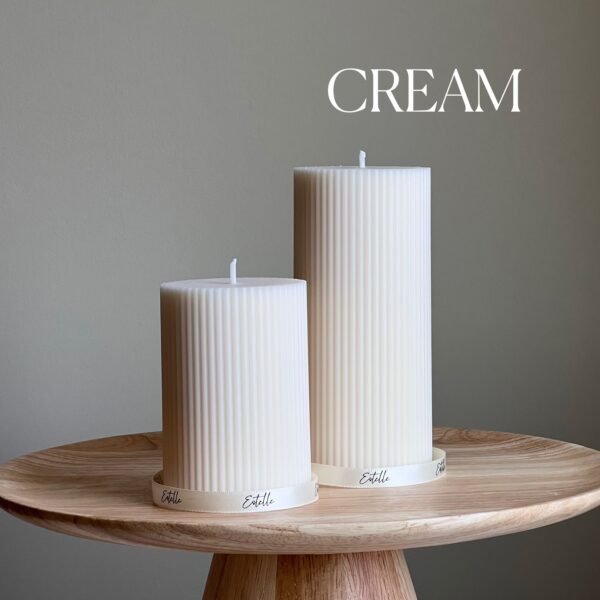 Ribbed Pillar Candle