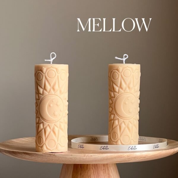 Moon Mandala Pillar Candle