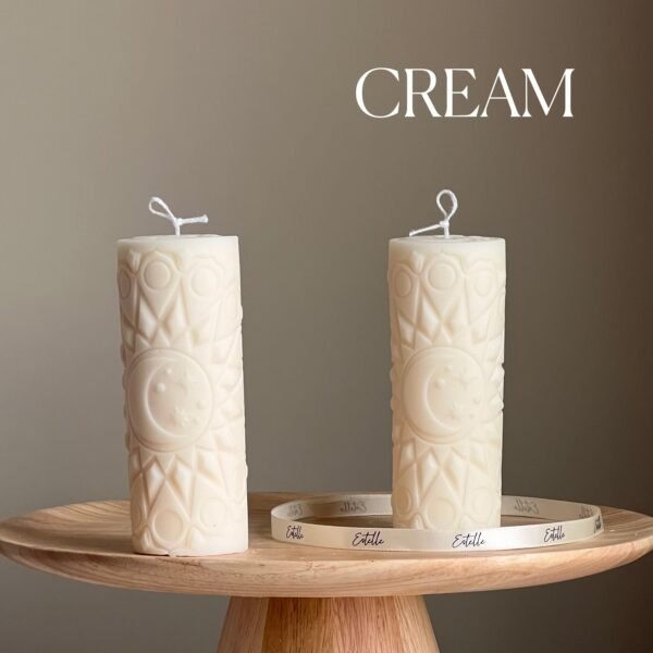 Moon Mandala Pillar Candle