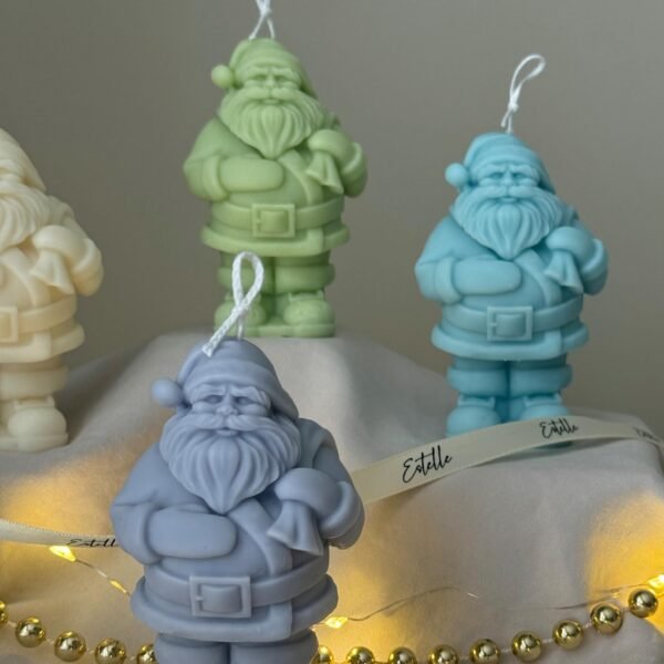 Cute Santa With Gift Candle