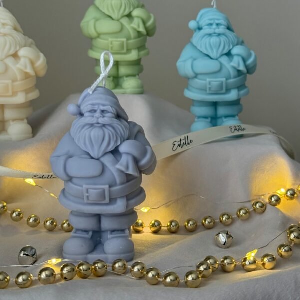 Cute Santa With Gift Candle