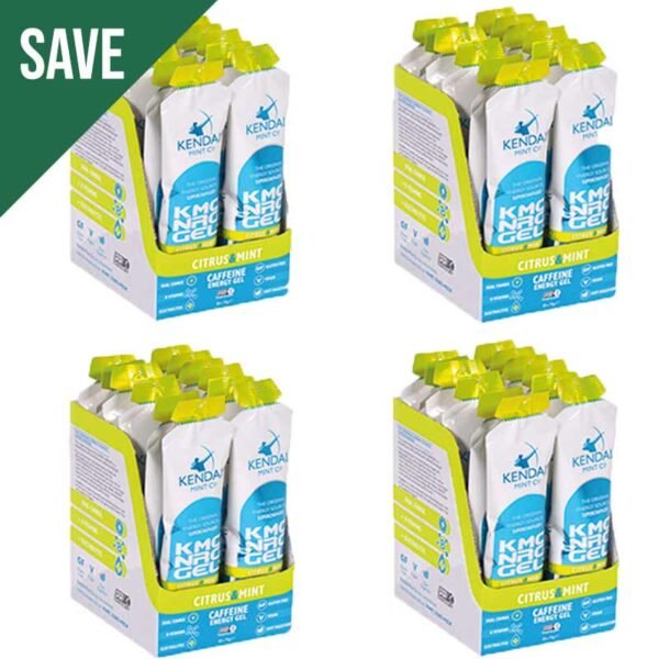KMC NRG GEL+ Citrus & Mint Caffeine Flavour Bundle L (48x70g Gels)
