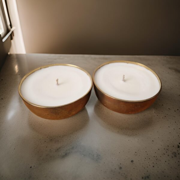 Winter Clementine Brass Containers Candle Set