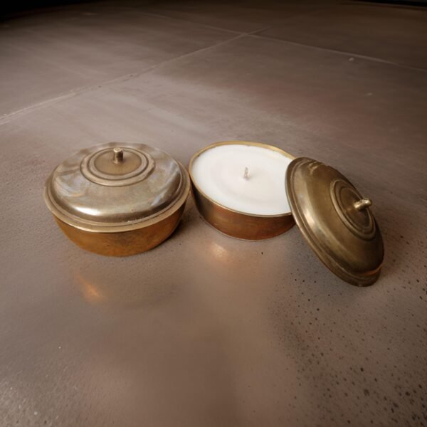 Winter Clementine Brass Containers Candle Set